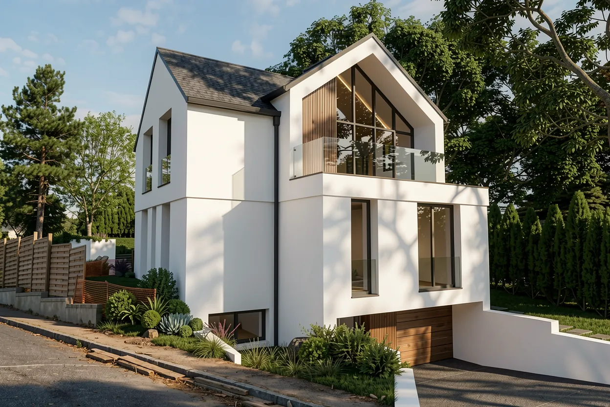 Image du projet : maison individuelle à pignon vitré à Saint-Germain-en-Laye, DSA Architectes