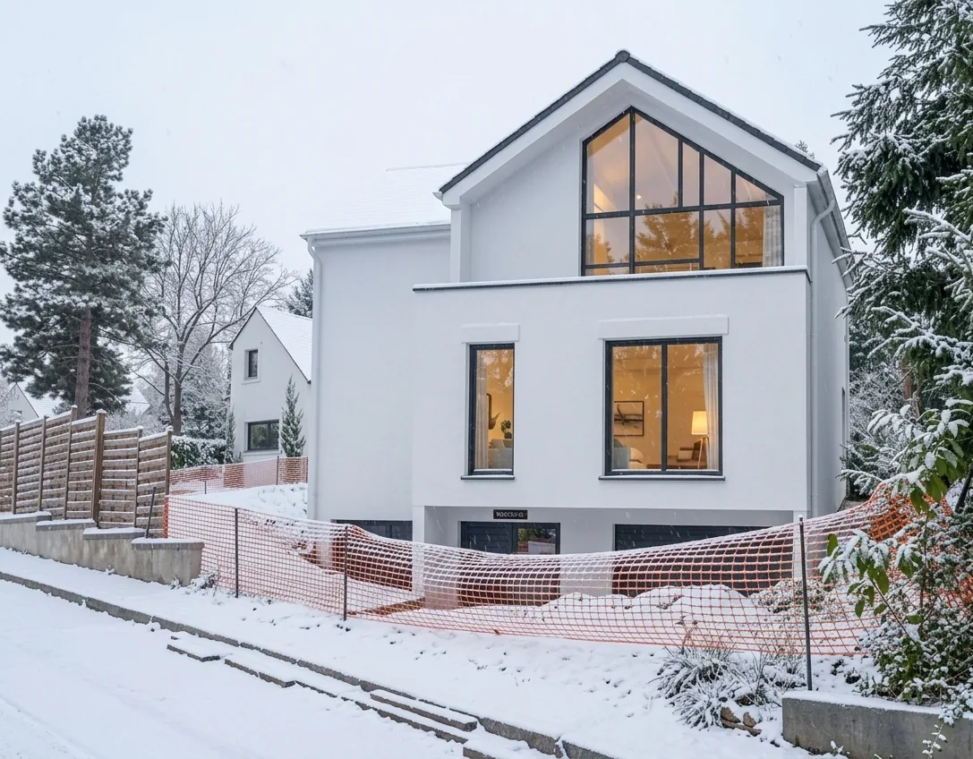 Image du projet : maison à pignon vitré de Saint-Germain-en-Laye sous la neige, DSA Architectes